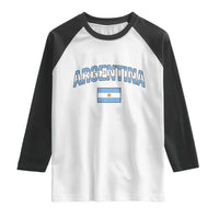 Throwback Argentina Pride Raglan Shirt Vintage Flag Heritage Gift