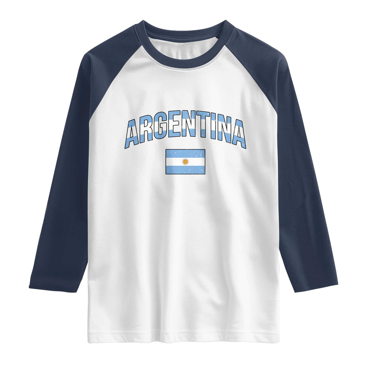 Throwback Argentina Pride Raglan Shirt Vintage Flag Heritage Gift