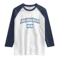 Throwback Argentina Pride Raglan Shirt Vintage Flag Heritage Gift