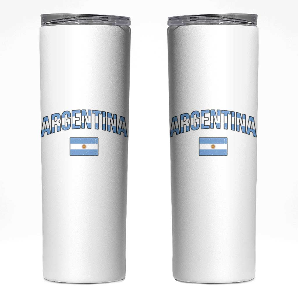 Throwback Argentina Pride Skinny Tumbler Vintage Flag Heritage Gift
