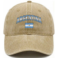 Throwback Argentina Pride Washed Cotton Baseball Cap Vintage Flag Heritage Gift