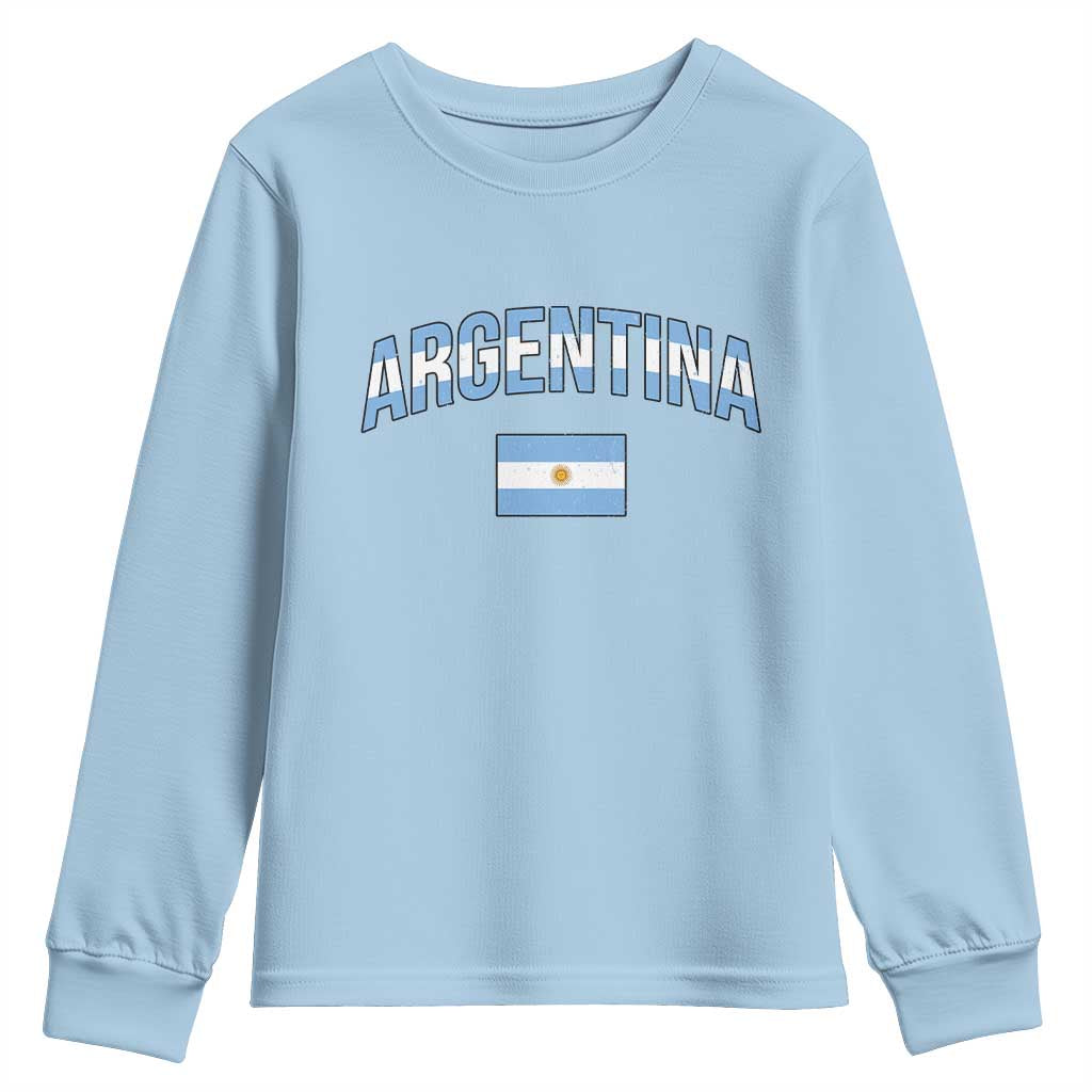 Throwback Argentina Pride Youth Sweatshirt Vintage Flag Heritage Gift