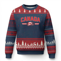Vintage Canada Flag Ugly Christmas Sweater Maple Leaf Heritage Gift
