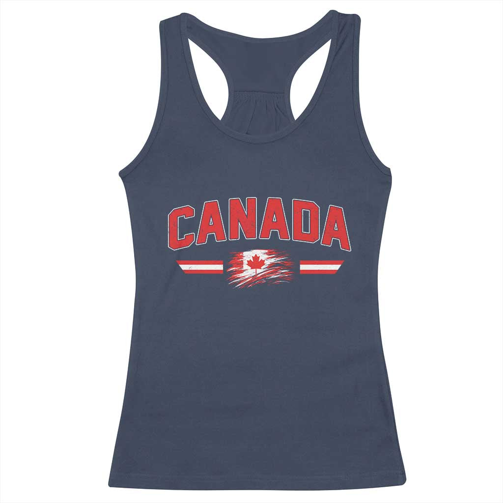 Vintage Canada Flag Racerback Tank Top Maple Leaf Heritage Gift