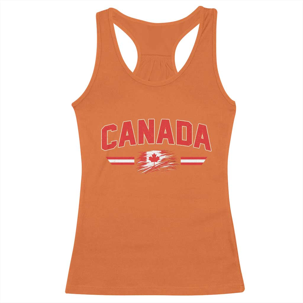 Vintage Canada Flag Racerback Tank Top Maple Leaf Heritage Gift
