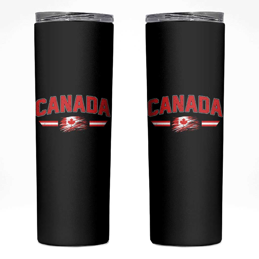 Vintage Canada Flag Skinny Tumbler Maple Leaf Heritage Gift