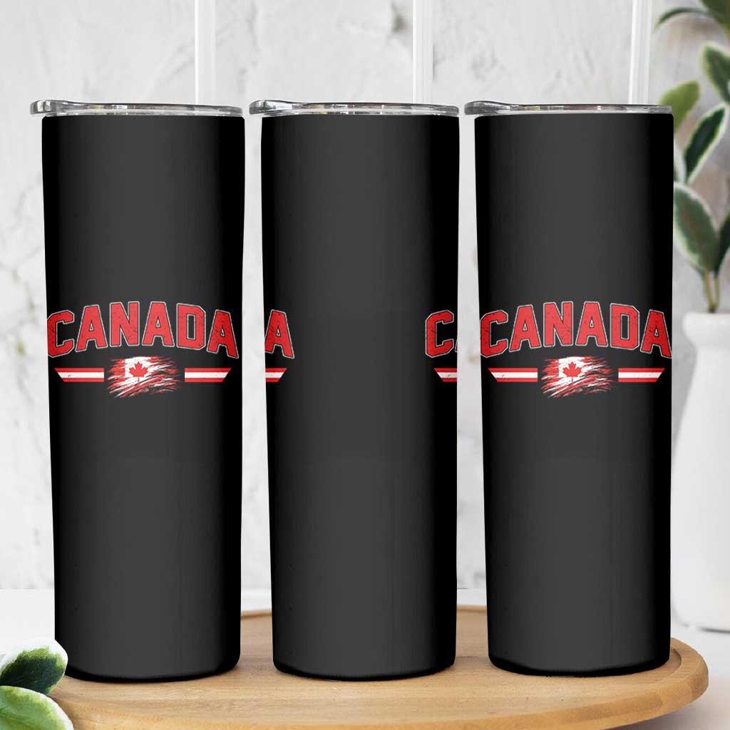 Vintage Canada Flag Skinny Tumbler Maple Leaf Heritage Gift