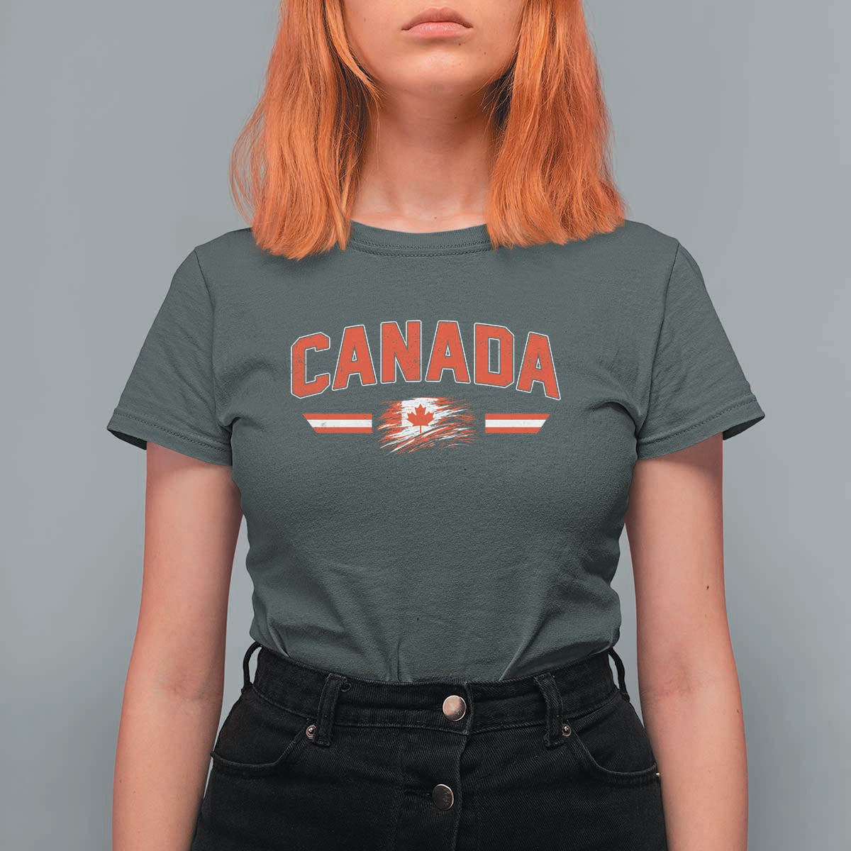 Vintage Canada Flag T Shirt For Women Maple Leaf Heritage Gift