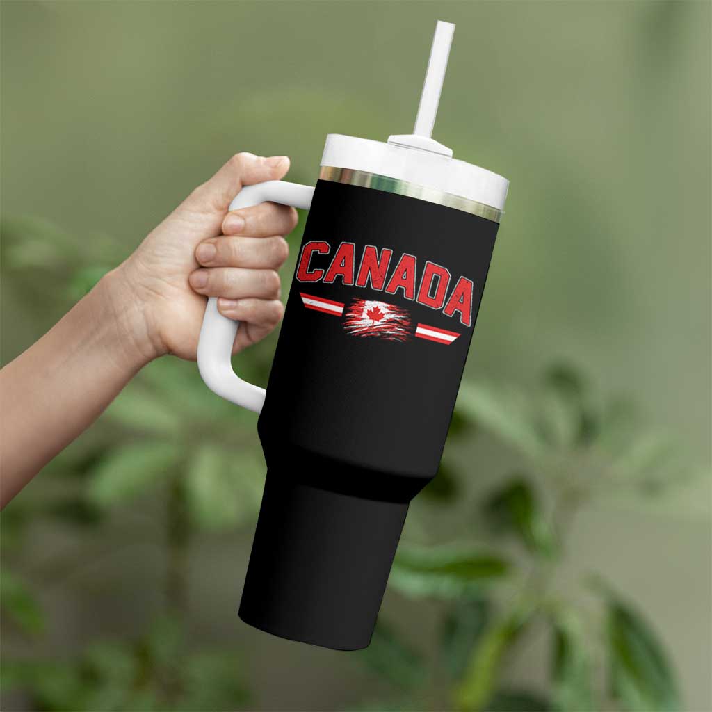 Vintage Canada Flag Tumbler With Handle Maple Leaf Heritage Gift
