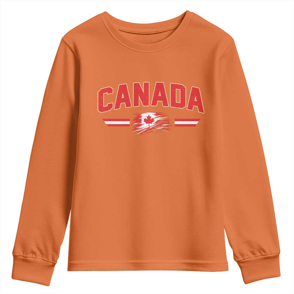 Vintage Canada Flag Youth Sweatshirt Maple Leaf Heritage Gift