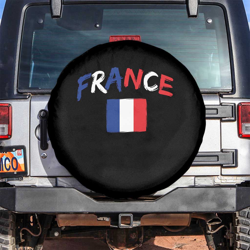 Vintage France Flag French Heritage Graphic Spare Tire Cover
