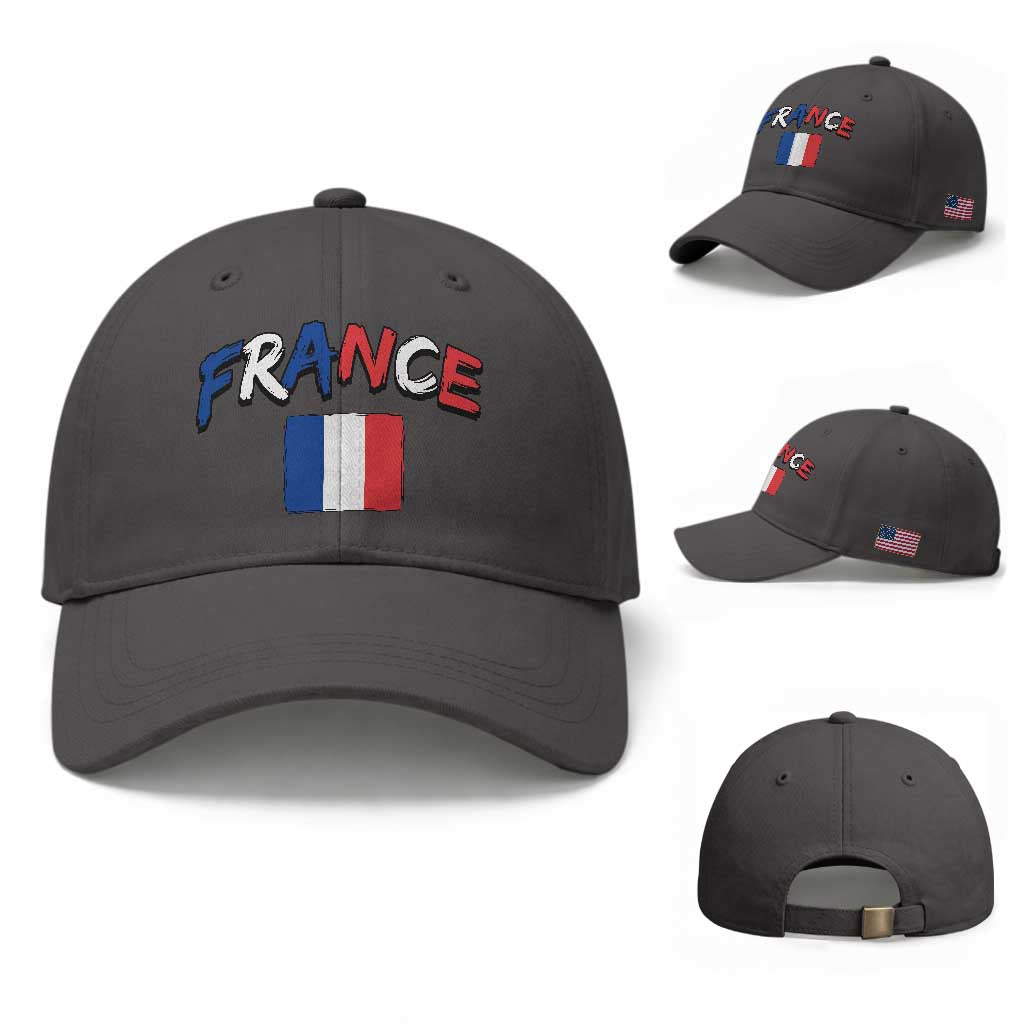 Vintage France Flag French Heritage Graphic Baseball Cap