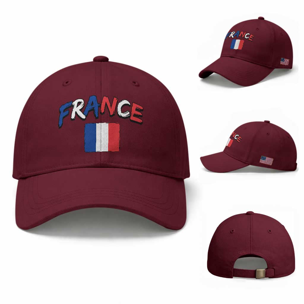 Vintage France Flag French Heritage Graphic Baseball Cap