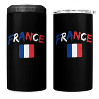 Vintage France Flag French Heritage Graphic 4 in 1 Can Cooler Tumbler