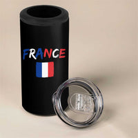 Vintage France Flag French Heritage Graphic 4 in 1 Can Cooler Tumbler