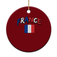 Vintage France Flag French Heritage Graphic Ceramic Ornament