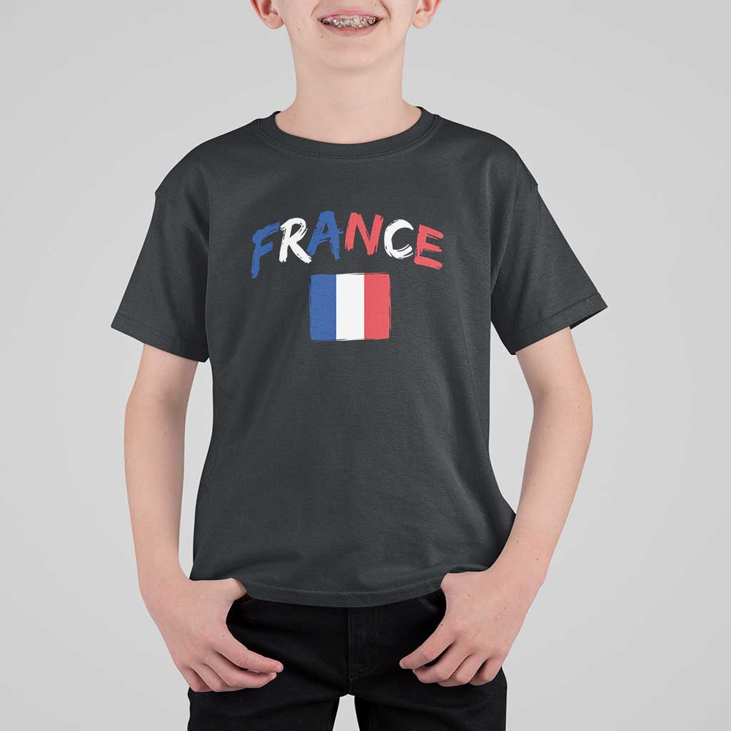 Vintage France Flag French Heritage Graphic T Shirt For Kid
