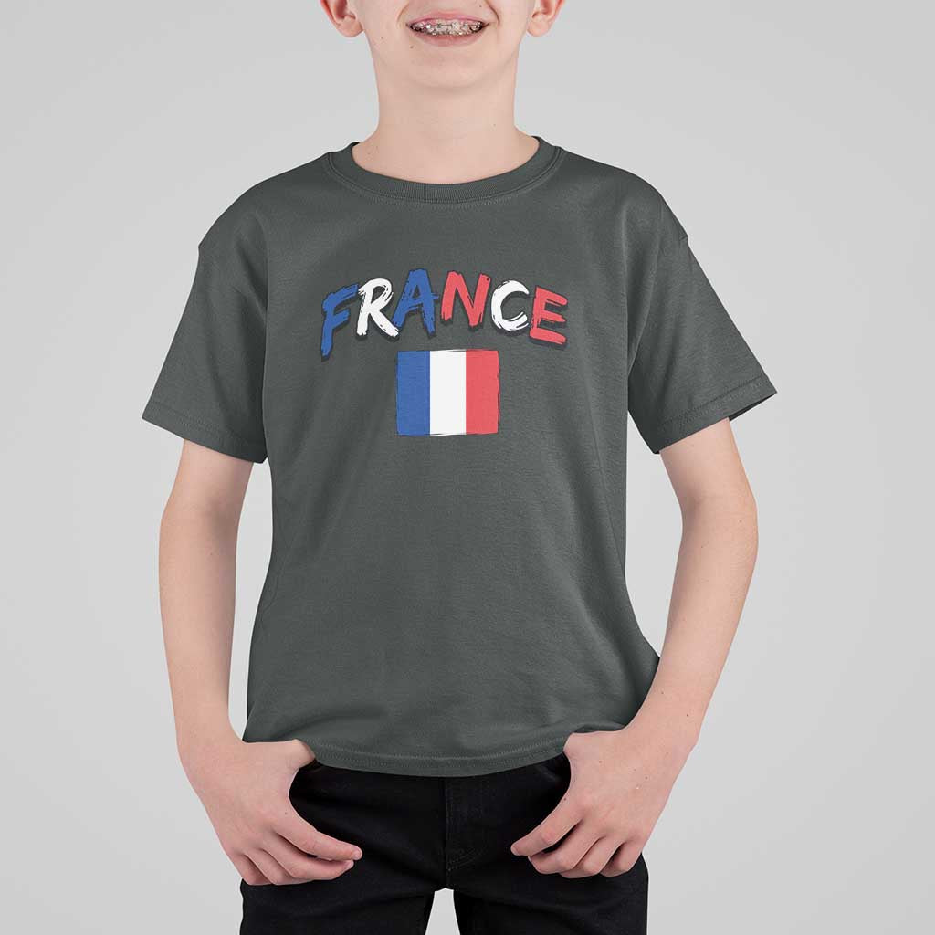 Vintage France Flag French Heritage Graphic T Shirt For Kid
