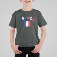 Vintage France Flag French Heritage Graphic T Shirt For Kid