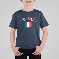 Vintage France Flag French Heritage Graphic T Shirt For Kid