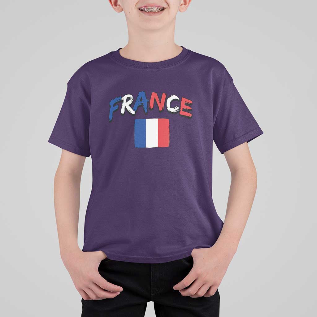 Vintage France Flag French Heritage Graphic T Shirt For Kid