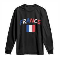 Vintage France Flag French Heritage Graphic Long Sleeve Shirt