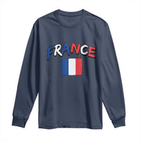 Vintage France Flag French Heritage Graphic Long Sleeve Shirt