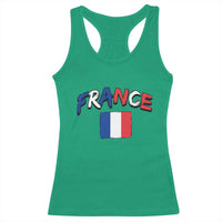 Vintage France Flag French Heritage Graphic Racerback Tank Top