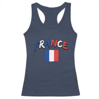 Vintage France Flag French Heritage Graphic Racerback Tank Top