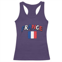 Vintage France Flag French Heritage Graphic Racerback Tank Top