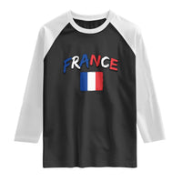 Vintage France Flag French Heritage Graphic Raglan Shirt