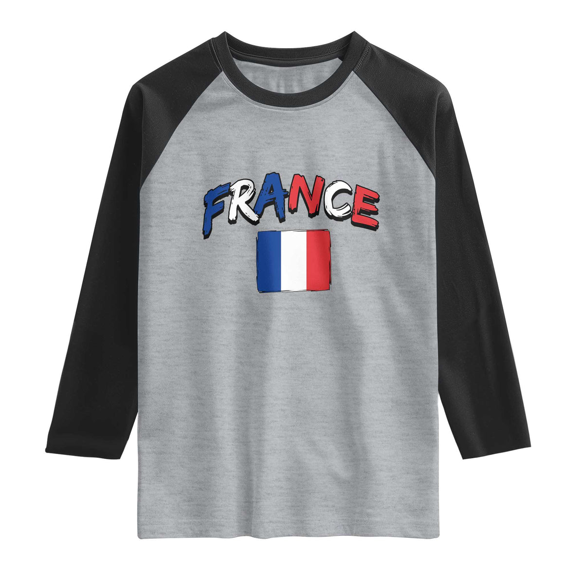 Vintage France Flag French Heritage Graphic Raglan Shirt