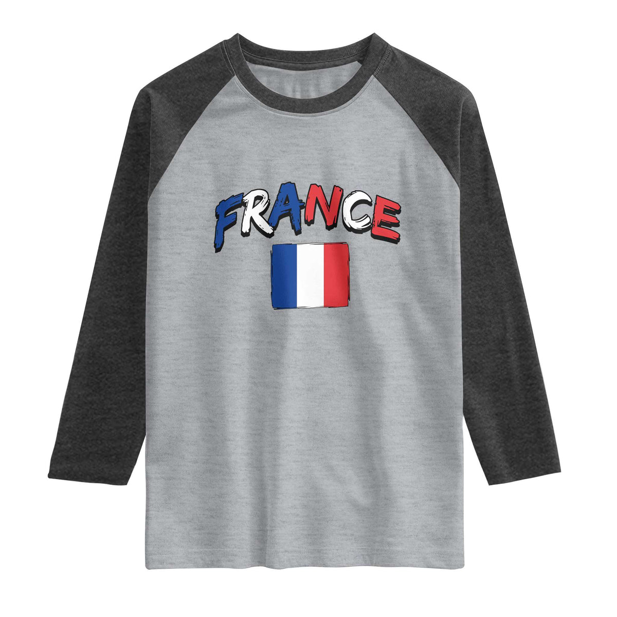 Vintage France Flag French Heritage Graphic Raglan Shirt