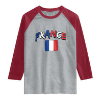 Vintage France Flag French Heritage Graphic Raglan Shirt