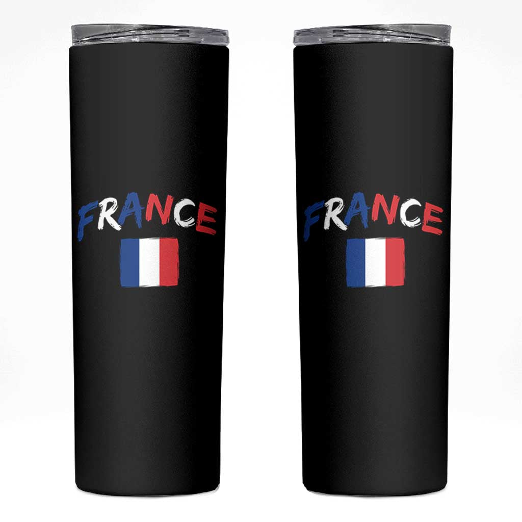 Vintage France Flag French Heritage Graphic Skinny Tumbler
