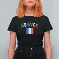 Vintage France Flag French Heritage Graphic T Shirt For Women