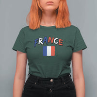 Vintage France Flag French Heritage Graphic T Shirt For Women