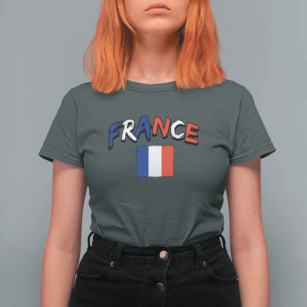 Vintage France Flag French Heritage Graphic T Shirt For Women