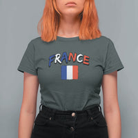 Vintage France Flag French Heritage Graphic T Shirt For Women