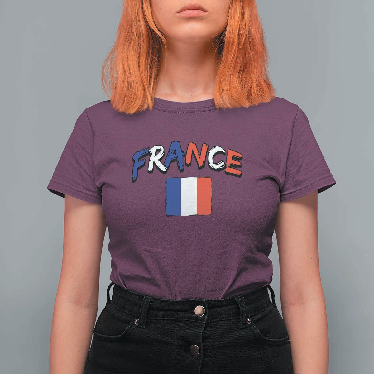 Vintage France Flag French Heritage Graphic T Shirt For Women