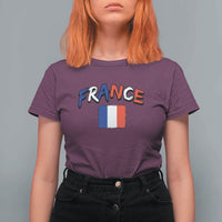 Vintage France Flag French Heritage Graphic T Shirt For Women