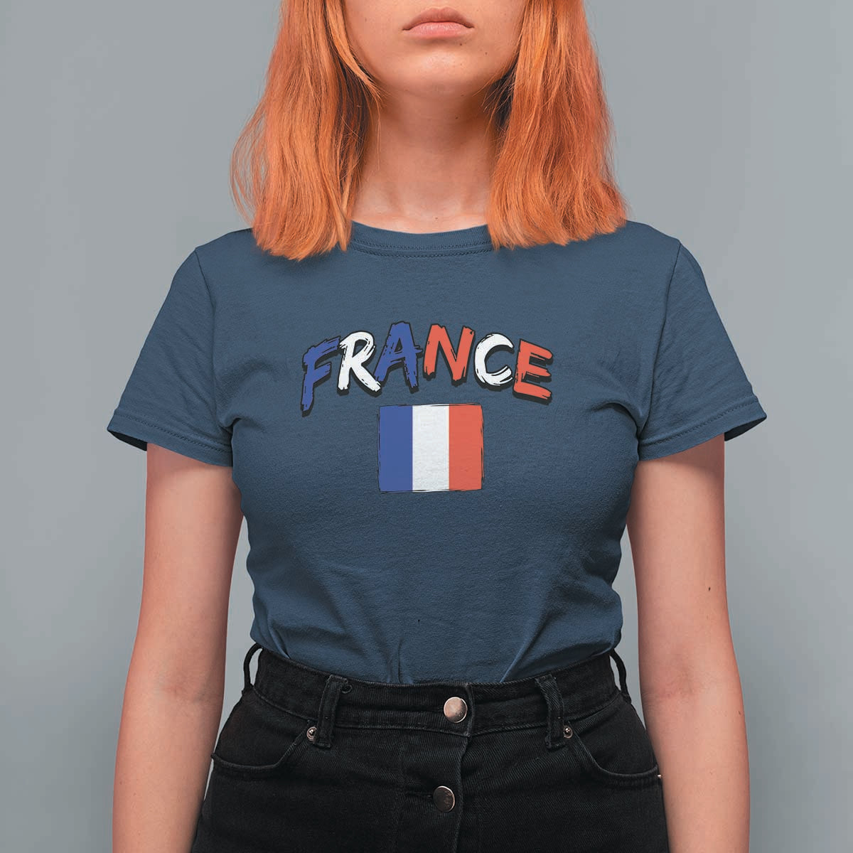 Vintage France Flag French Heritage Graphic T Shirt For Women