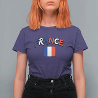 Vintage France Flag French Heritage Graphic T Shirt For Women