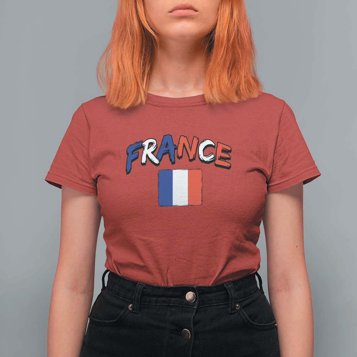 Vintage France Flag French Heritage Graphic T Shirt For Women
