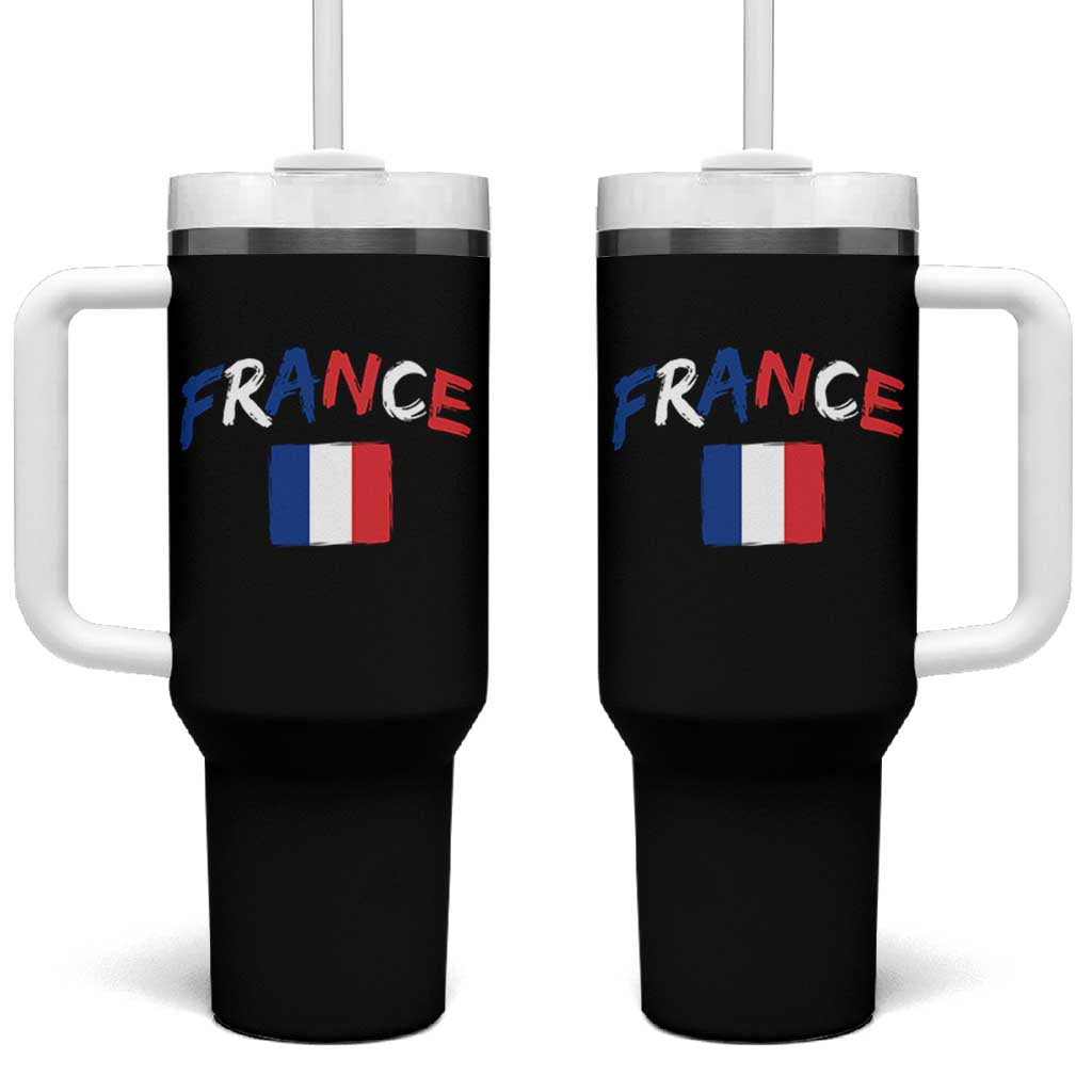 Vintage France Flag French Heritage Graphic Tumbler With Handle