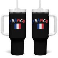 Vintage France Flag French Heritage Graphic Tumbler With Handle