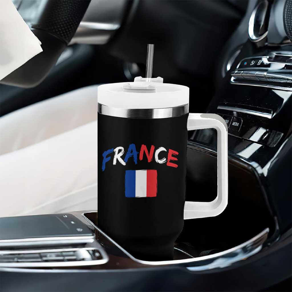 Vintage France Flag French Heritage Graphic Tumbler With Handle