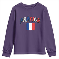 Vintage France Flag French Heritage Graphic Youth Sweatshirt