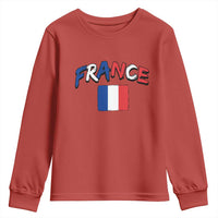 Vintage France Flag French Heritage Graphic Youth Sweatshirt