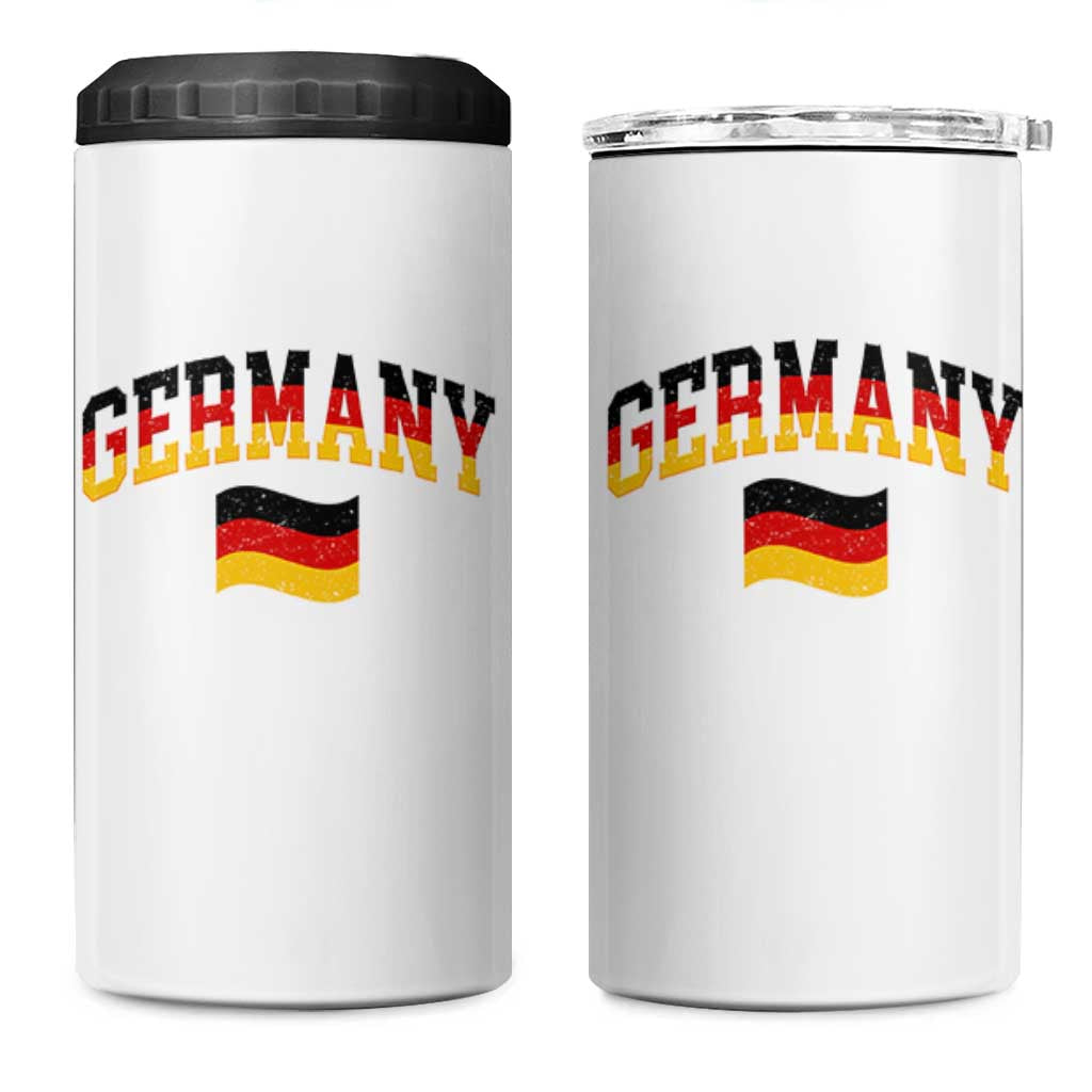 Vintage Germany Flag 4 in 1 Can Cooler Tumbler Black Red Gold German Heritage Gift